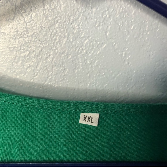 Minibee Linen Embroidered Floral Summer A-Line Hi Low 2XL Dress Tunic Pockets - Picture 7 of 10